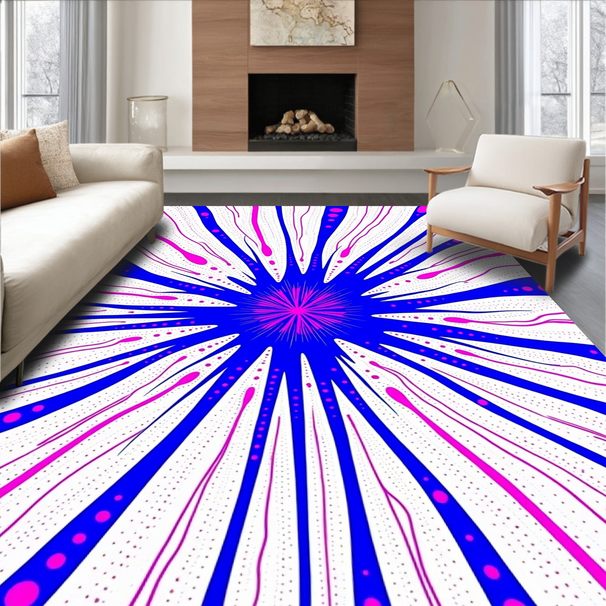 Vibrant Energy Burst Design Rug