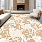Nude Floral Swirl Pattern Design Rug