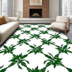 Green Leaf Lattice Pattern Rug