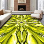 Radiant Yellow Faceted Geometric Design Rug
