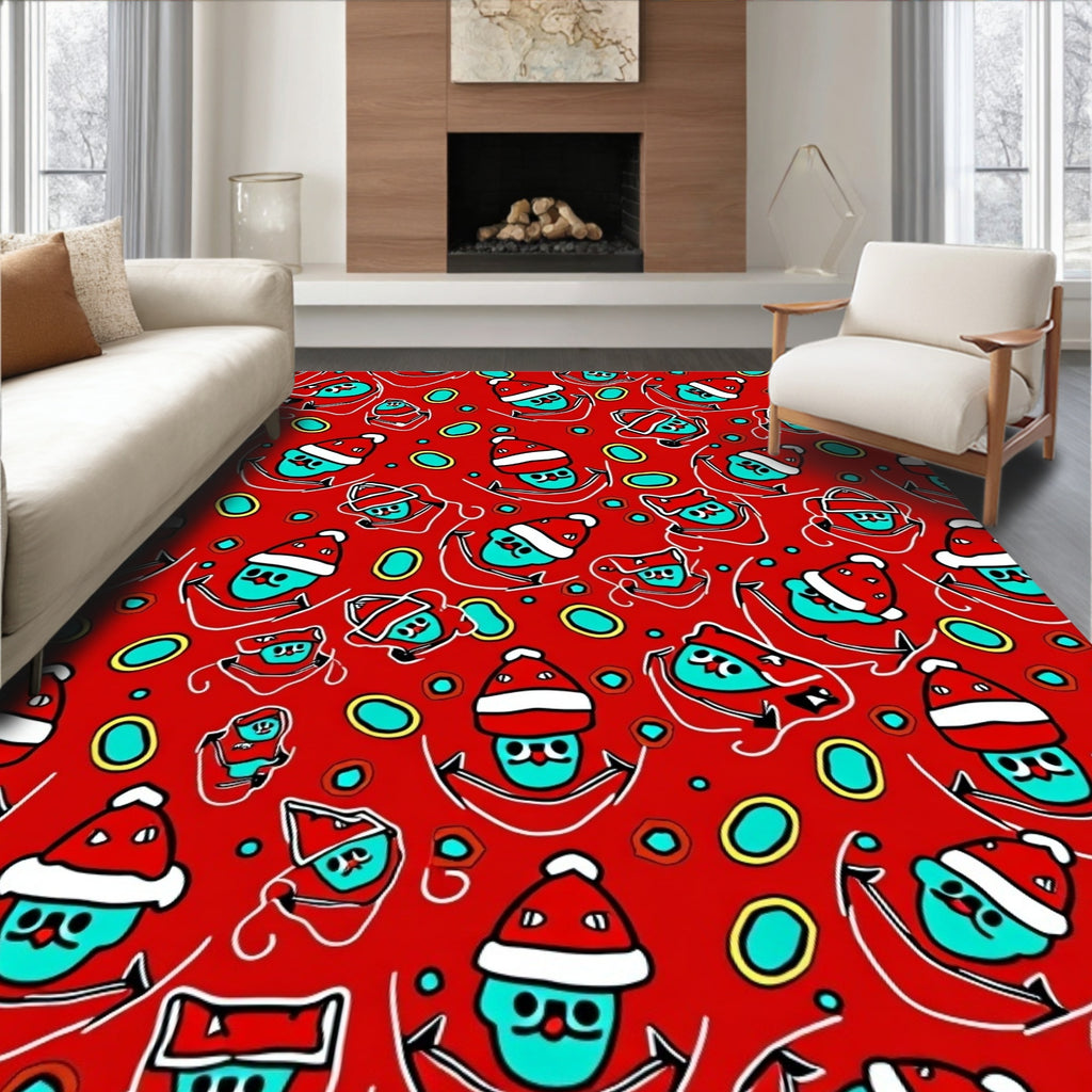 Cute Christmas Character Pattern Rug