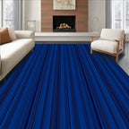 Deep Blue Vertical Stripe Pattern Rug