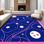 Cosmic Pink Swirl Moon and Stars Rug