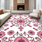 Pink Floral Decorative Pattern Rug