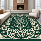 Elegant Cream Floral Border Design Rug