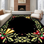 Elegant Floral Bells Festive Border Rug