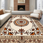 Classic Mandala Floral Border Rug