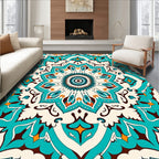 Mandala Style Bright Geometric Pattern Rug
