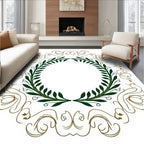 Green Laurel Brown Gold Ornate Rug