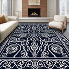 Ornate Swirls and Scrolls Pattern Rug