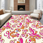 Abstract Floral Swirl Pattern Rug