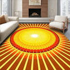 Radiant Sunburst Geometric Pattern Rug