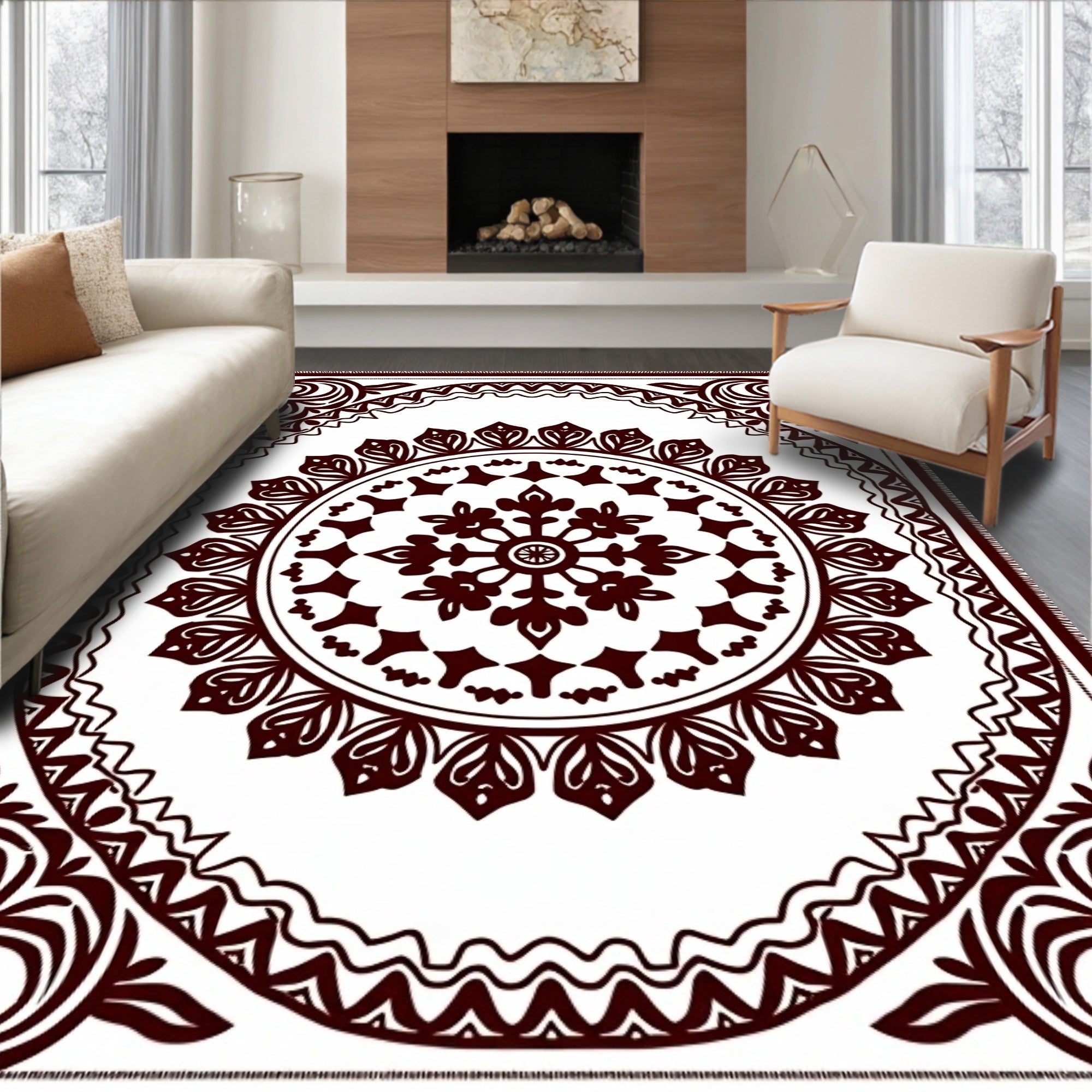 Ornate Mandala Ethnic Pattern Rug
