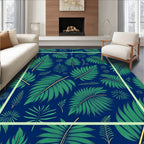 Tropical Leaf Pattern With Tan Accents Rug
