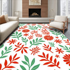 Modern Floral Leaves Pattern Rug