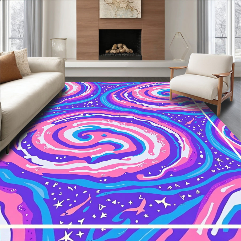 Swirling Cosmic Galaxy Pattern Rug