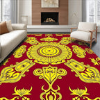 Ornate Floral Sunburst Mandala Rug