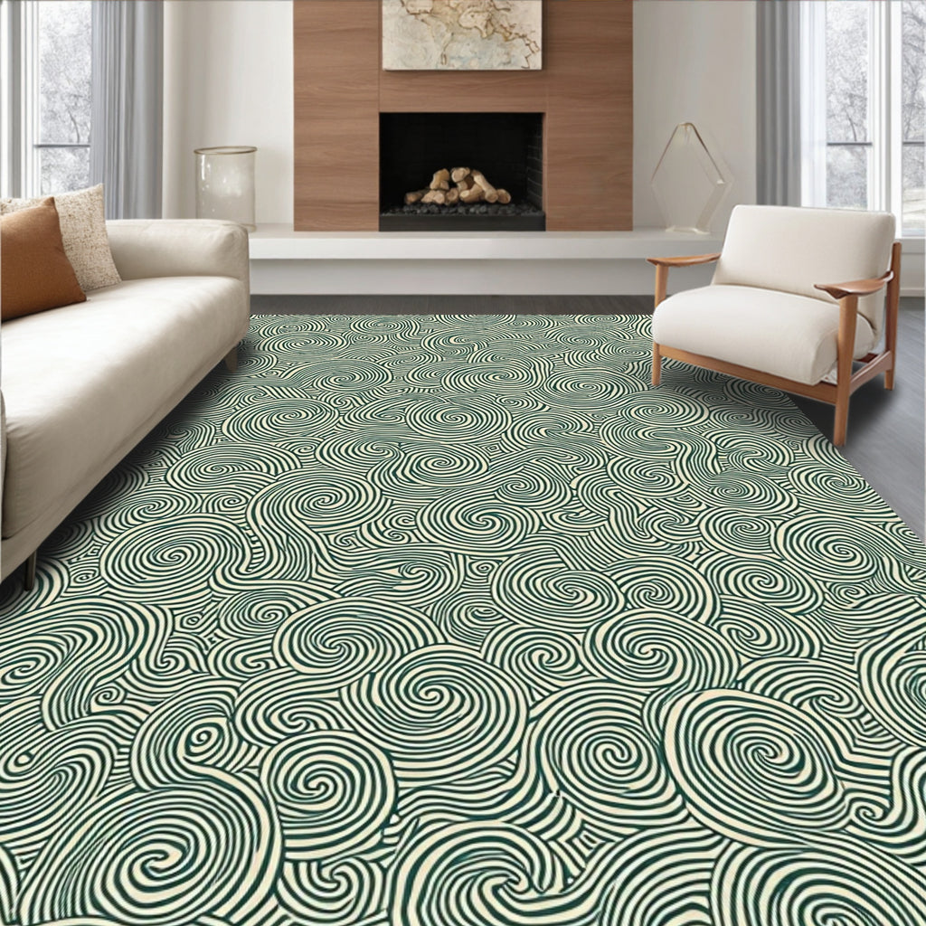 Abstract Swirls Pattern Design Rug