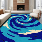 Abstract Swirl Pattern Textile Design Rug