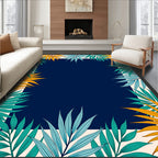Tropical Leaf Bordered Design Rug
