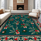 Floral Leafy Vintage Tropical Pattern Rug
