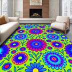 Vibrant Floral Pattern With Bold Colors Rug