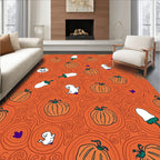 Spooky Pumpkin Ghost Halloween Pattern Rug
