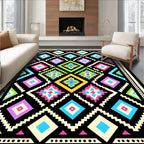 Bright Diamond Patterned Geometric Design Rug