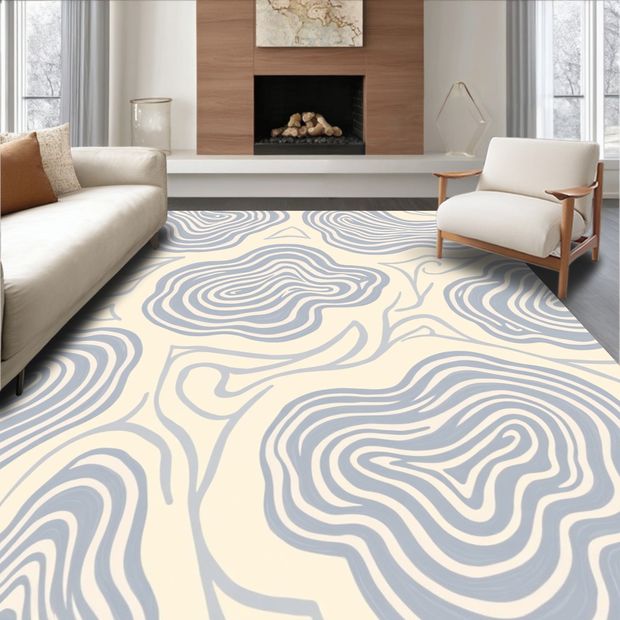 Organic Swirl Pattern Rug