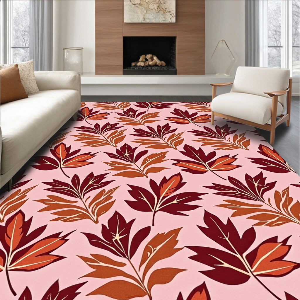 Autumn Leaf Pattern Deco Rug