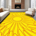 Concentric Sun Rays Pattern Rug