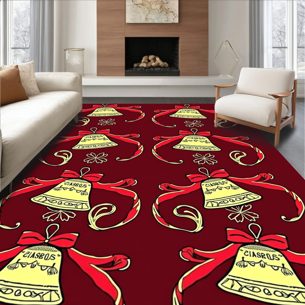 Festive Bell Ribbon Pattern Rug