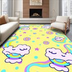 Clouds Flowers Rainbows Pattern Rug