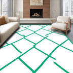 Interlocking Geometric Square Pattern Rug