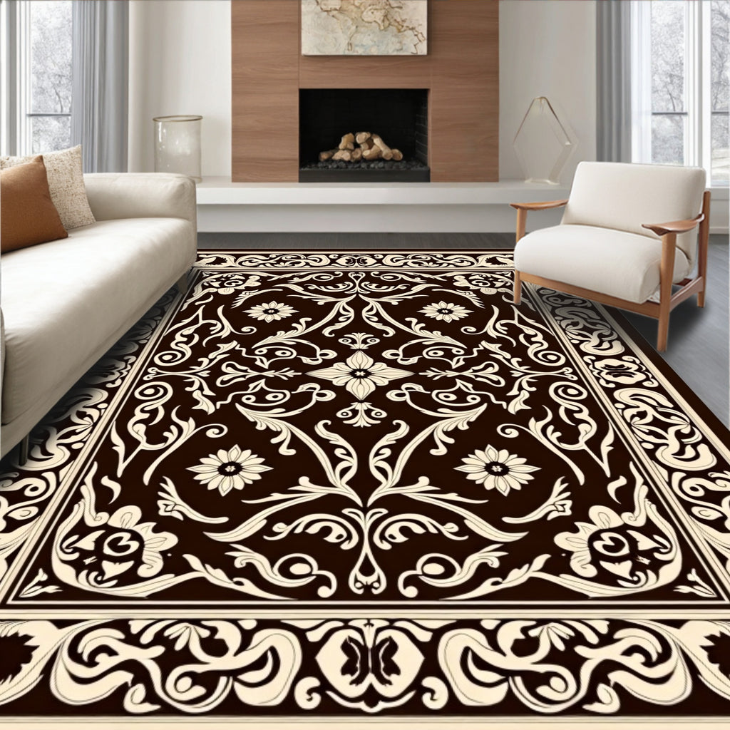Classic Floral Scrollwork Pattern Rug