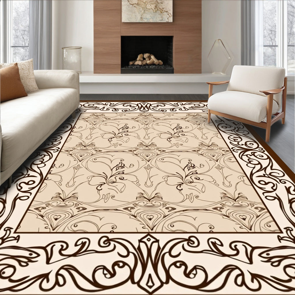 Vintage Floral Scrollwork Classic Design Rug