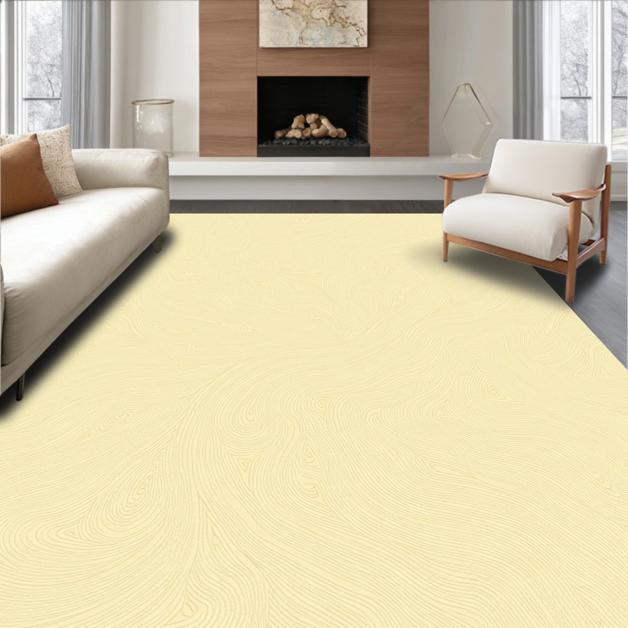 Creamy Swirls Organic Pattern Rug