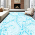 Cyan Water Swirl Pattern Rug
