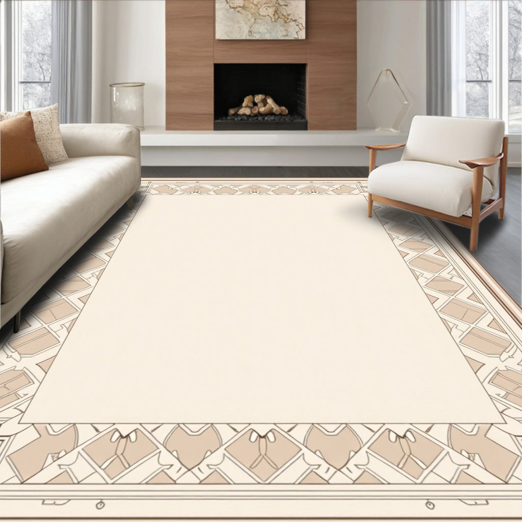 Geometric Art Deco Border Design Rug