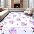 Cute Cat Flower Pattern Rug