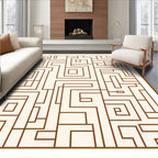 Maze Lines Abstract Geometric Design Rug