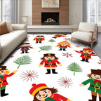 Charming Nutcracker Soldier Pattern Rug