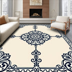 Ornate Floral Border Design Rug