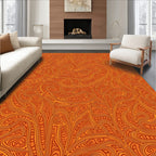 Intricate Swirls Orange Pattern Rug