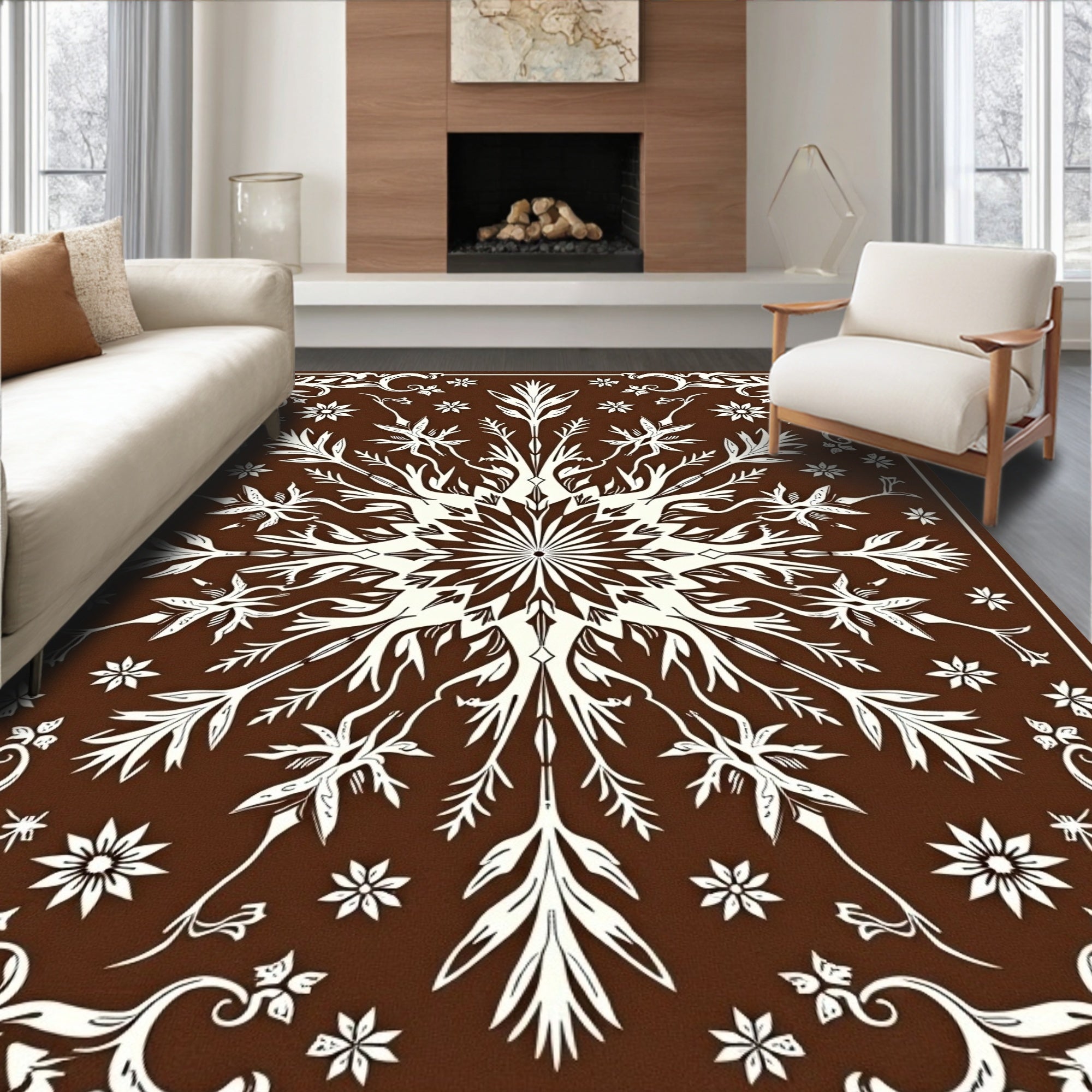 Ornate Floral Contempo Abstract Design Rug