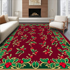 Cherries And Leaf Garland Border Design Rug