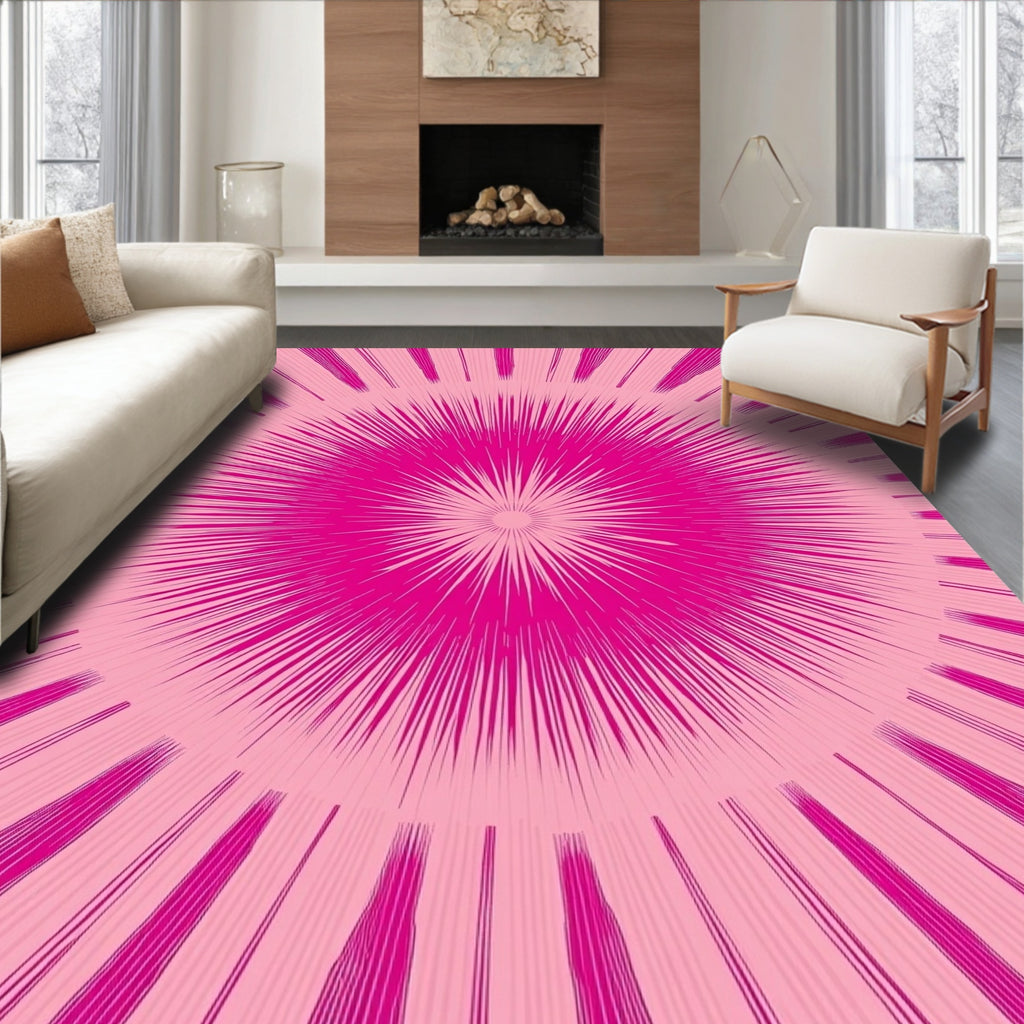 Vibrant Radiating Starburst Pattern Rug