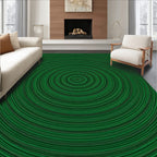 Green Concentric Circle Pattern Rug