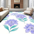 Pastel Floral Branches Watercolor Design Rug