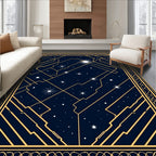 Art Deco Celestial Starburst Pattern Rug